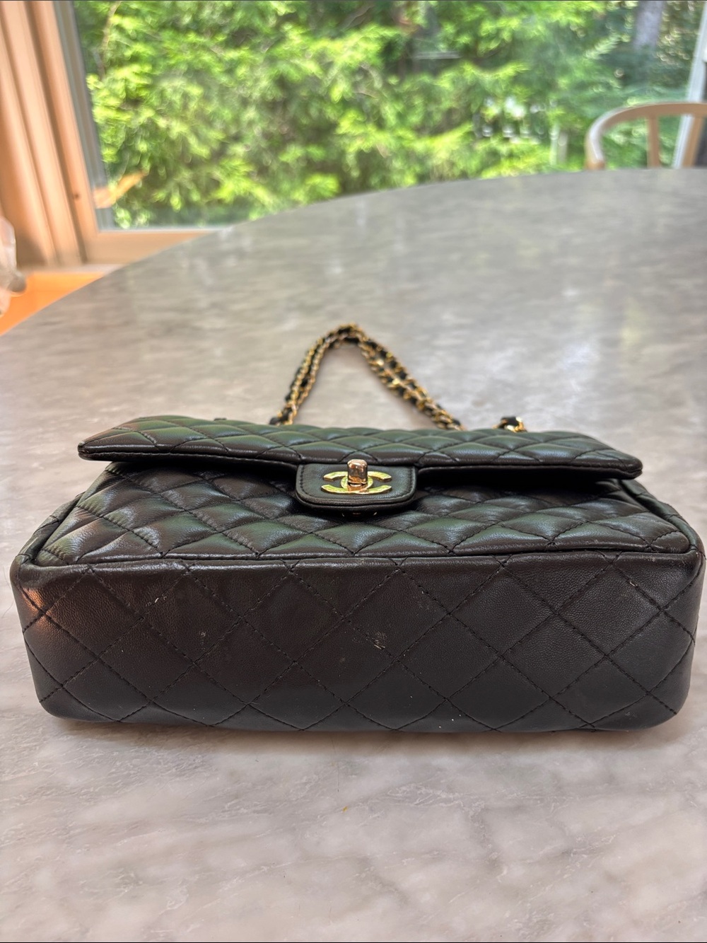 Chanel Double Flap Black Lambskin Quilted Chain-Handle Shoulder Bag - Picture 3 of 12